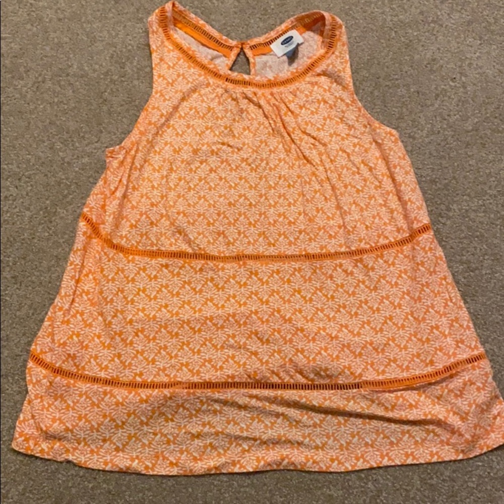 Orange print tank.